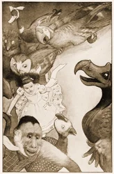 "Das Kaucus-Rennen", Illustration für Lewis Carrolls "Alice im Wunderland", 1901